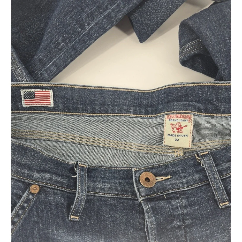 True Religion‎ Carpenter Jeans Mens 32 Dark Wash Blue Slim Straight Made in USA